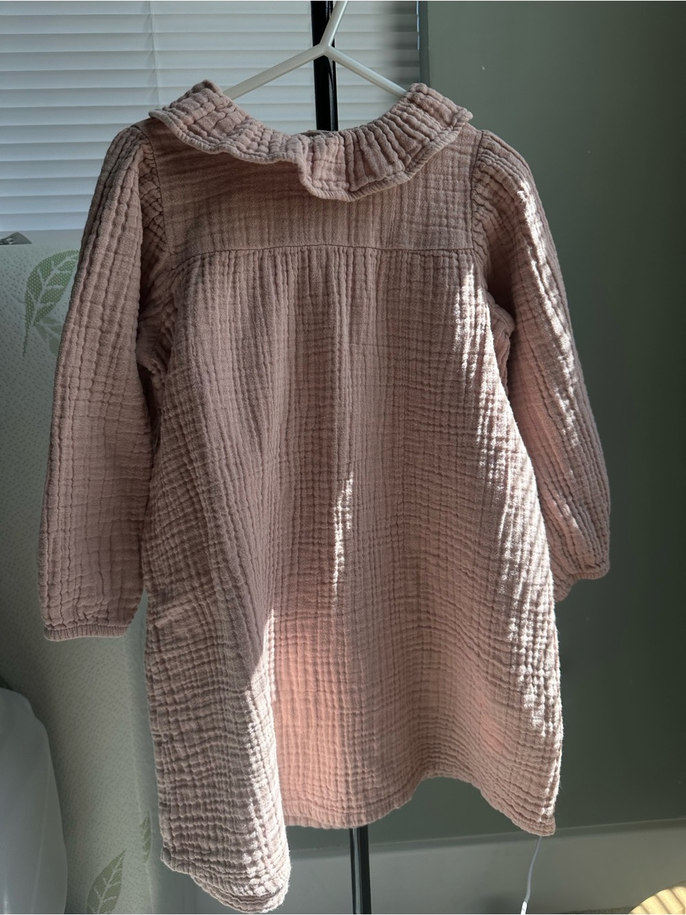 H&M Pink Ruffled Collar Long-Sleeve Girls' Top